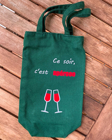 Sac à bouteille  "Ce soir c'est apéro"