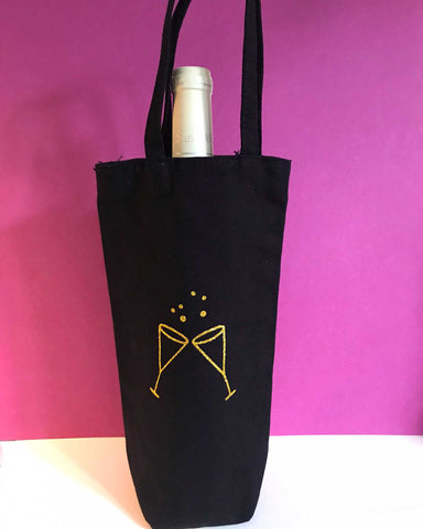 Sac à bouteille  "Flûtes qui pétillent"