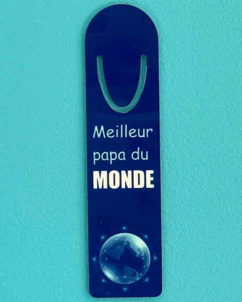 Marque-page "Meilleur Papa du monde avec globe terrestre"