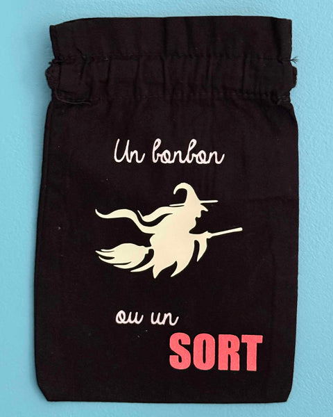Pochon "Halloween" qui brille dans le noir, 3 motifs au choix